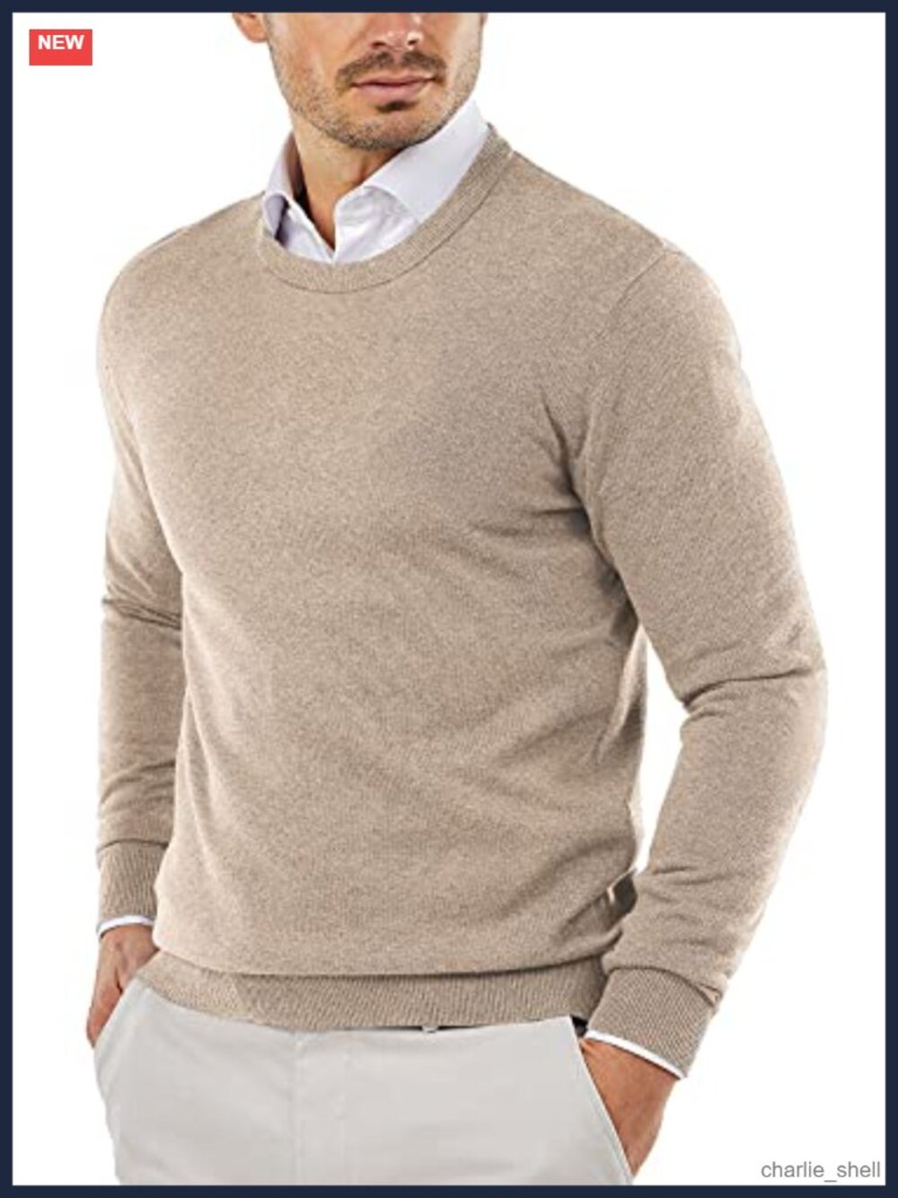 Men's Crewneck Long Sleeve Knit Pullover Sweater Slim Fit
